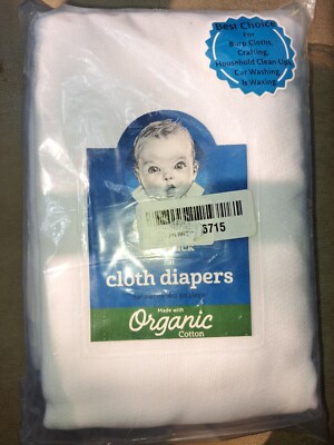 Gerber 10 Pack Prefolded Cloth Diapers Organic Cotton OEKO-TEX