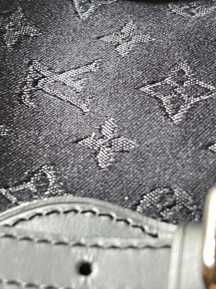 Louis Vuitton Small Bucket Leather Black satin monogram with case - Image 3 of 4