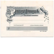 Pittsburgh, Shenango & Lake Erie RR Co. Pass PROOF, Homer Lee Bank Note Co. 1896