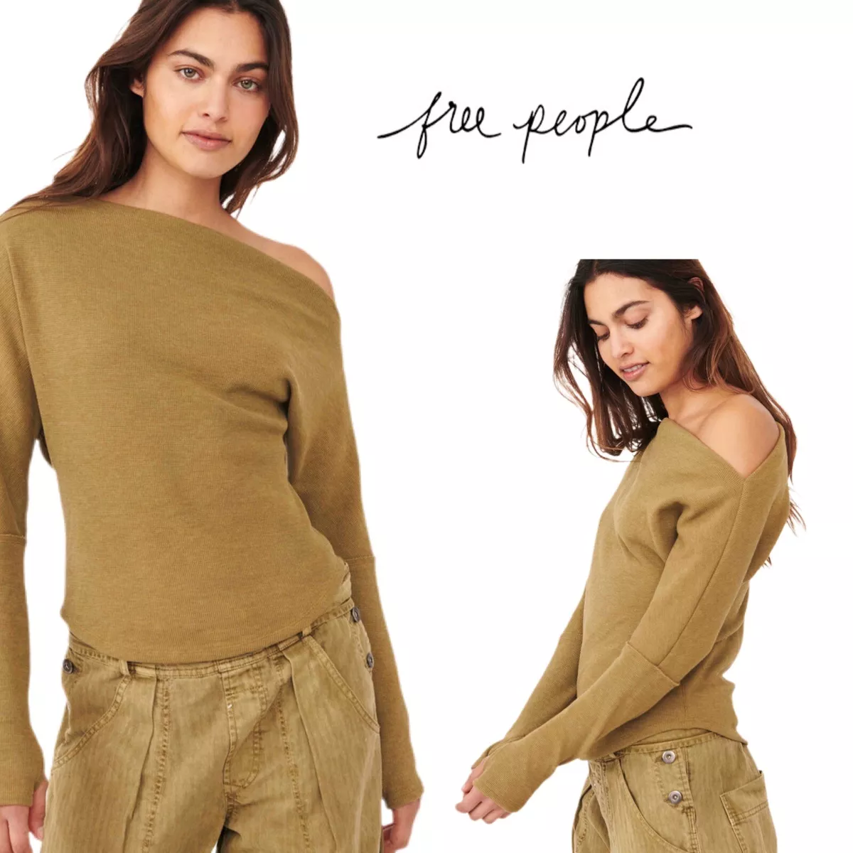 Fuji off the shoulder thermal top free people new arrivals