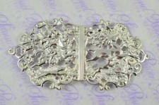 Britannia Pattern Silver Plated Nurses Buckle Handmade in Sheffield