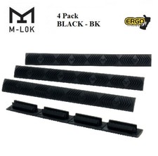 Ergo M-LOK WedgeLok Panels 4-Slot MLOK Rail Handguard Covers - BLACK -4 Pack NEW
