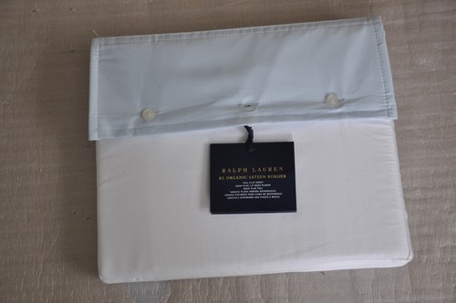 Ralph Lauren Organic Sateen Border Full Flat Sheet Hyacinth Blue ***NEW*** B885 - Picture 2 of 6