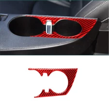For Chevrolet Camaro 2017-19 Red Carbon Fiber Water Cup Holder Panel Cover Trim