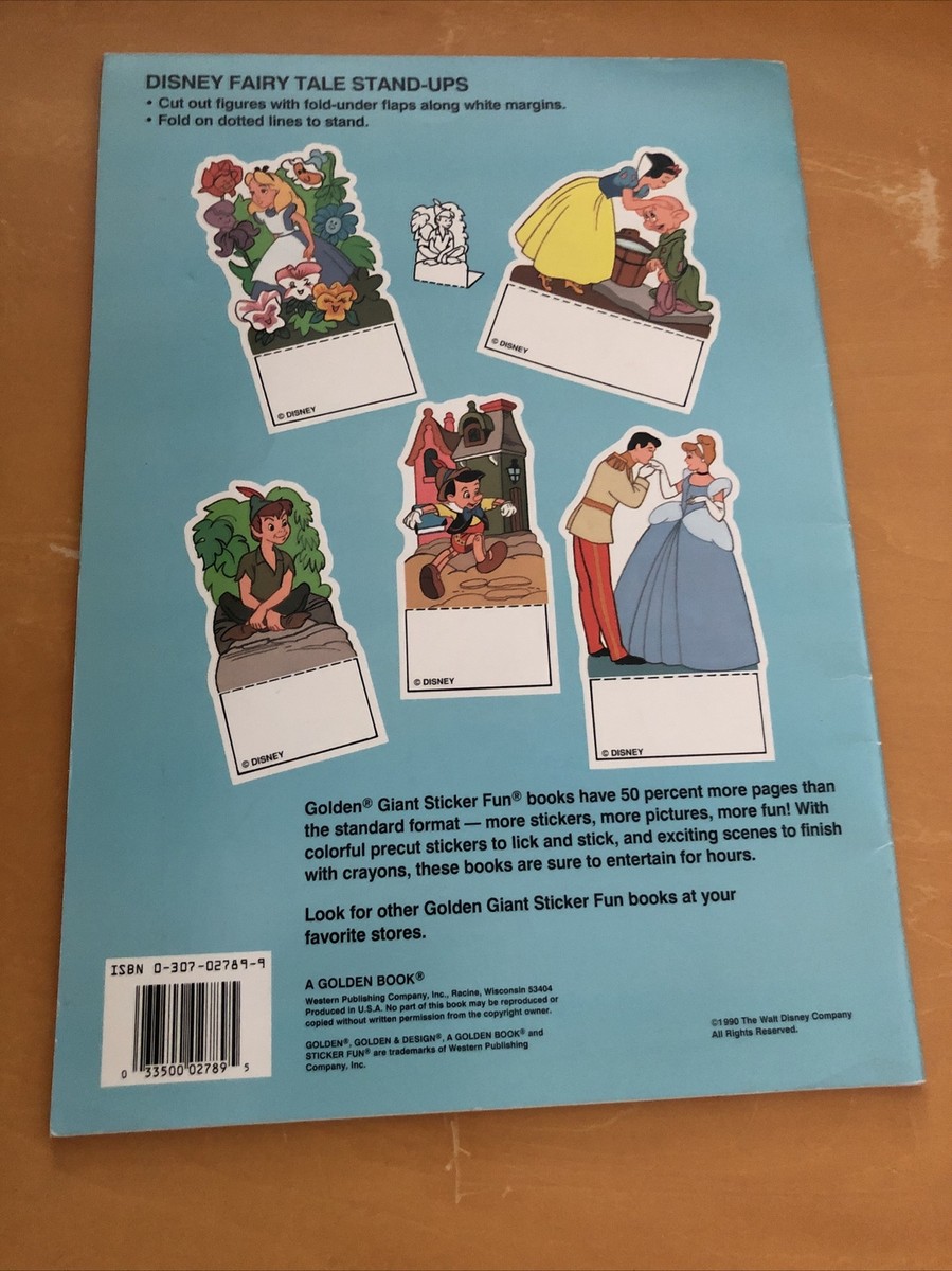 語学+参考書 Away We Go! (Window Cling Book) Golden Books Vintage Walt Disney's Fairy Tales Sticker Fun Book Golden