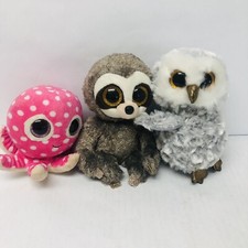 Ty Beanie Boos Plush Stuffed Animal Lot with Sloth Octopus Owl Set BIN O