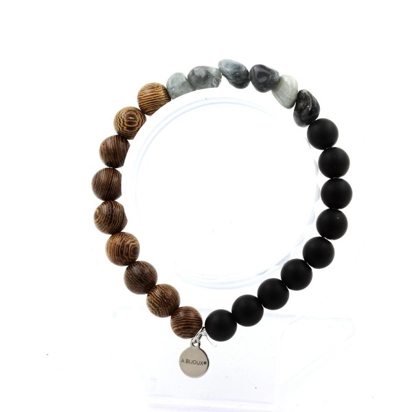 Steine Und Mineralien. Armband Falkenauge Aus SüDafrika + Onyx Perlen-image