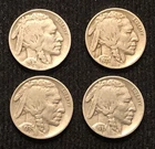 Four Indian Head Buffalo Nickel Five Cents 1930-P  1935-P  1936-P  1937-P