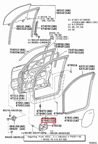 Genuine Lexus GX470 UZJ120 Front Left LH Door Rubber Seal - Picture 5 of 7