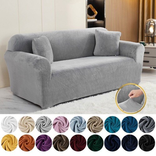 Thick Velvet Sofa Covers 1/2/3/4 Seat Universal Couch Cover Slipcovers Stretch