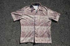 Vintage 70's California-Made Polyester Floral Button Up Shirt - XL