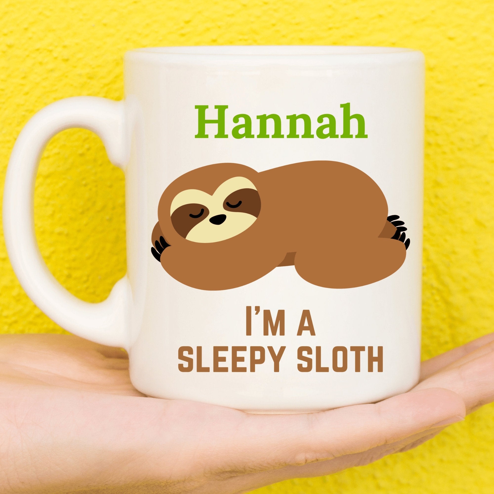 Personalised Sloth Mug Sloth Gift Sleeping Custom Mug Personalised Gift