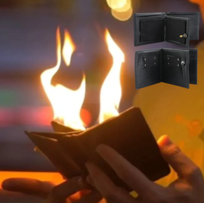 YushengTai Premium Magic Flaming Fire Wallet Magician Stage Street Unvorstellbare Show Requisite, Upgraded Magic Flame Wallet (Schwarz) Kann EIN Überraschungsgeschenk für den Vatertag Sein