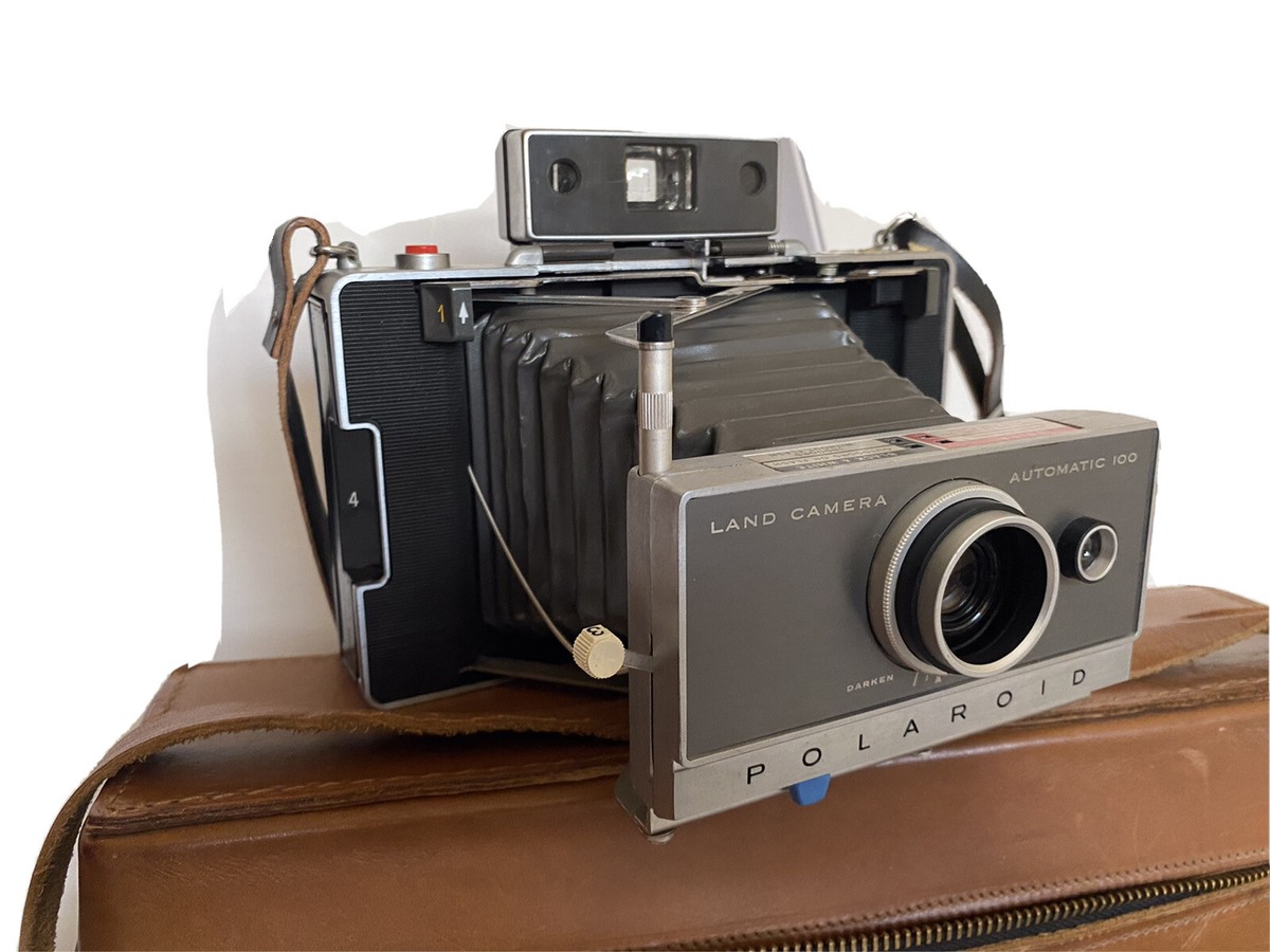 アンティーク ポラロイドカメラ LAND CAMERA 100 VINTAGE POLAROID LAND CAMERA AUTOMATIC 100 WITH EXTERNAL