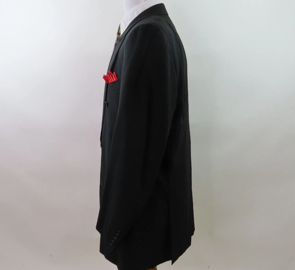 Chaqueta Blazer Deportiva Canali Bernini Para Hombres Lana Pura Negra Italiana 44 L Usada en Excelente Condición Foto 4 de 4