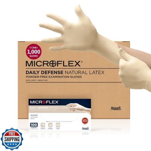Microflex 10-754 Daily Defense Latex-Einweghandschuhe zum Reinigen, Food Pre