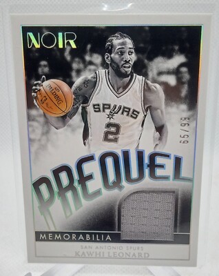 Kawhi Leonard 2023-24 Panini Noir /99 Patch Silver Prequel Spurs
