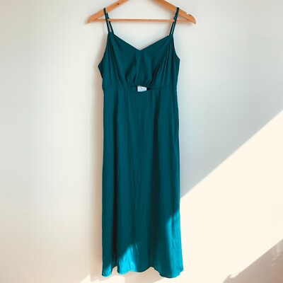 Tokito Petite BNWT Green Strappy Midi Slip Dress Satin Cocktail/Party Size 10