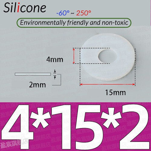 JUNTAS DE SELLO ARANDELA DE GOMA ANILLO PLANO DE ALTA TEMPERATURA SILICONA BLANCA DE 2 MM DE ESPESOR - Imagen 25 de 115