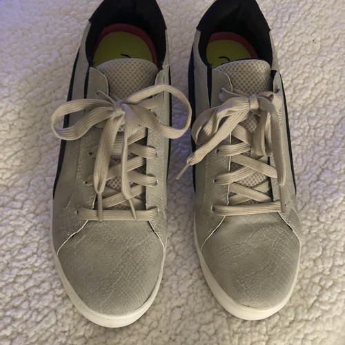 Pre owned Ryka Leather Lace-up Sneaker,Gray Snake w/Accent Black, Size 9 - Picture 3 of 5