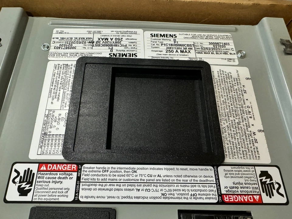 60A ГЛАВНАЯ ПАНЕЛЬ ВЫКЛЮЧАТЕЛЯ SIEMENS С ВЫКЛЮЧАТЕЛЯМИ СОВЕРШЕННО НОВАЯ - Изображение 3 из 4