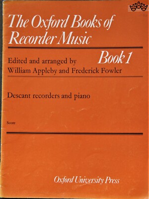 Oxford Book of Recorder Musik Klavier Partitur Buch 1