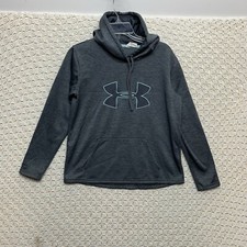 Under Armour Hoodie Sweatshirt Women Size SM Loose Fit Gray ColdGear Drawstring