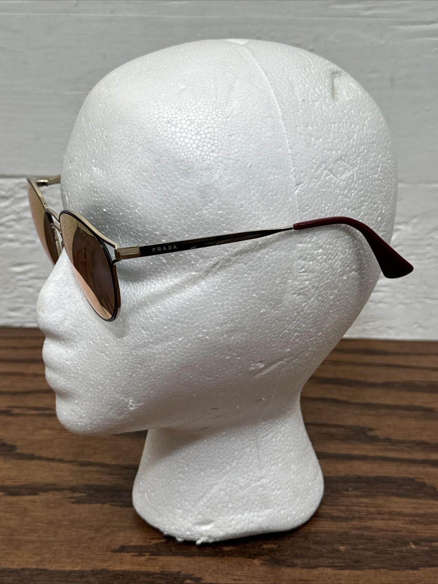 PRADA SPR62S Tortoise Shell Cinema ROUND Gold AUTHENTIC 