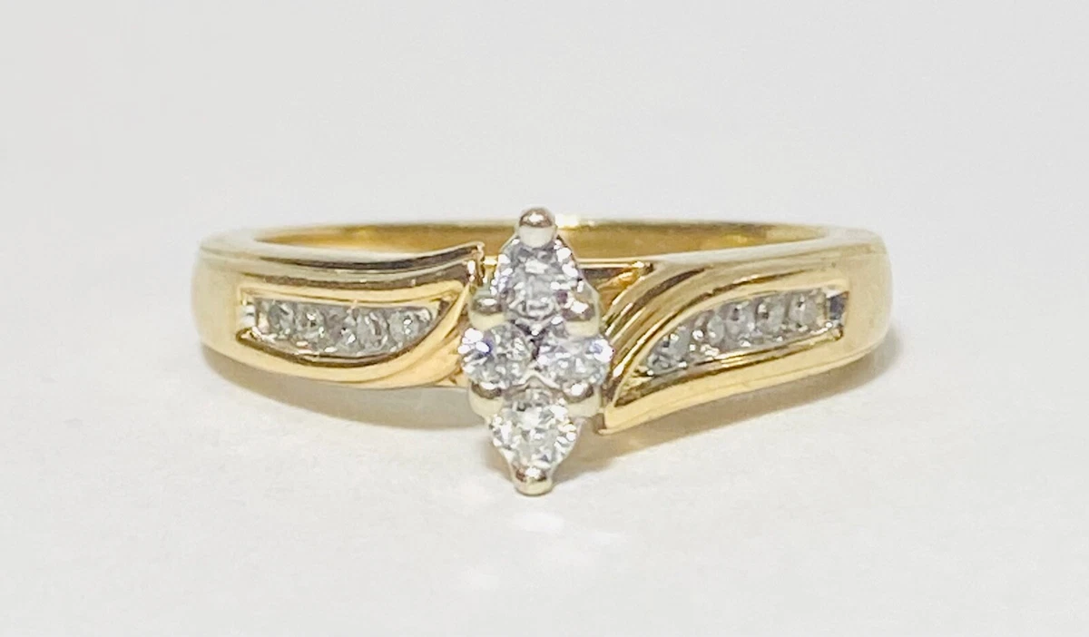 Keepsake 14K Yellow Gold 0.20ctw Diamond Engagement Ring Size 7.25