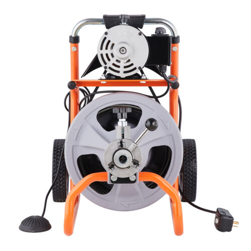 VEVOR Drain Cleaner Machine 75FT x 3/8 Inch Auto Feed with Wheels & 8 Cutters - Picture 10 of 12