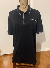 calvin klein liquid touch polo Men  s XL Black T Shirt NWOT