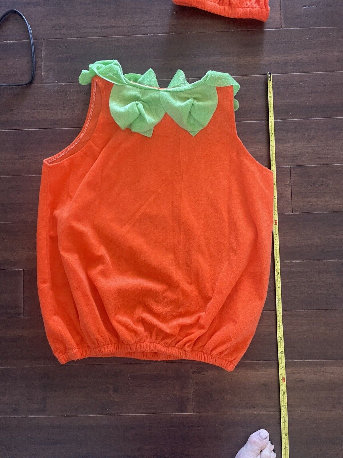Toddlers One Piece Pumpkin Costume With Hat - image 2
