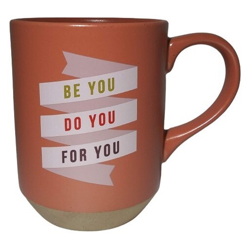 Fringe Studio Stoneware Coffee Mug 12 fl oz Orange Cup BE YOU DO YOU FOR YOU