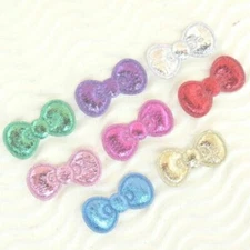 150pc x 7/8" Mix Padded Metallic Shiny Felt Bow Appliques Fit Hello Kitty ST627