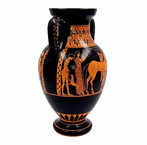 Red figure Amphora 22cm , showing Ajax and Achilles,Ancient Greek Pottery - Picture 5 of 8