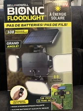 Bell and Howell Bionic Black Solar Powered 5 W LED Floodlight