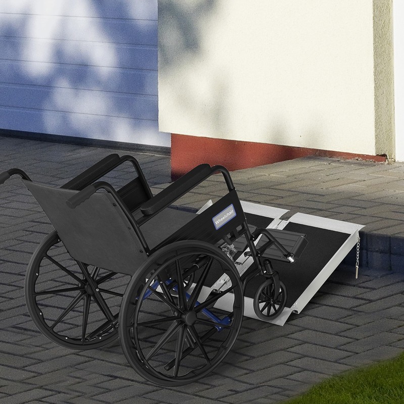 Aluminum and PVC Lightweight Mobility Ramp with Single-Fold Function & Handle