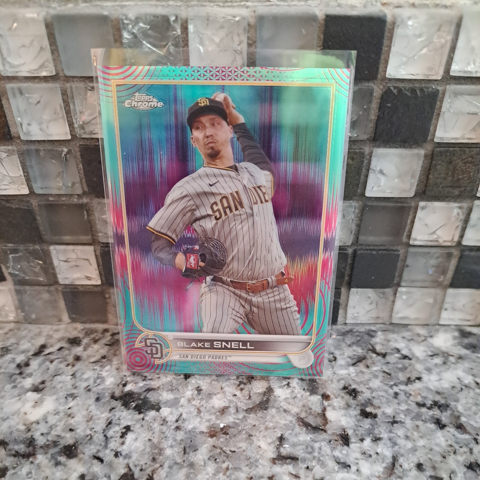 2022 Topps Chrome Blake Snell Aqua Pink Sonic Pulse  Refractor /199