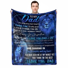 Dad Gifts Fathers Day I Love You DAD Soft Fleece Throw Blankets 60x80 Inch