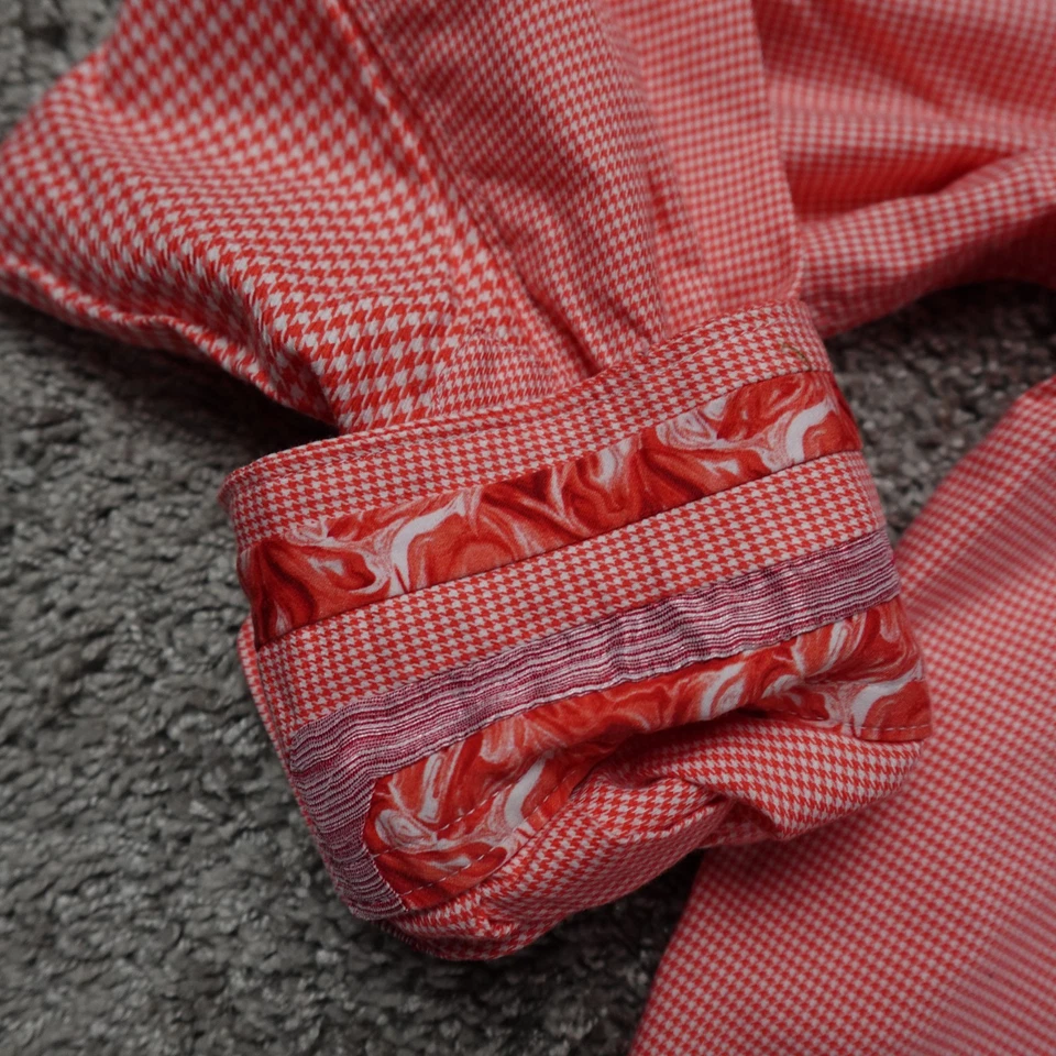 Рубашка мужская Robert Graham 2XLT высокая на пуговицах вязаная гончая оранжевая с откидными манжетами - Изображение 4 из 4