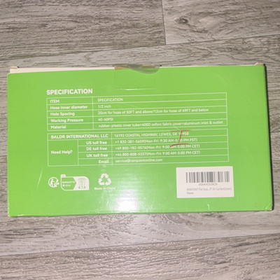 RainPoint Flat Soaker Hose 25 ft 1/2 in Female 3/4 in 40-60 PSI Black/Green