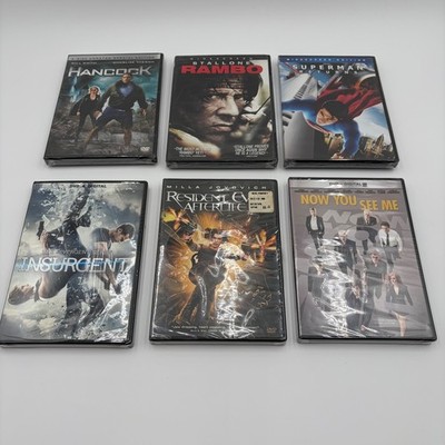 Lot of 6 Sealed Action Sci-Fi DVDs Hancock Rambo Superman Resident Evil Lot