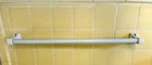 Vintage Thick Milk Glass 24" Towel Bar with Porcelain Art Deco Screw in Rod Ends