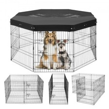 HOT/ Dog Playpen,8 Pcs 30"Hx24"W Panels Foldable Metal Pet Exercise Pen,Dog Fen