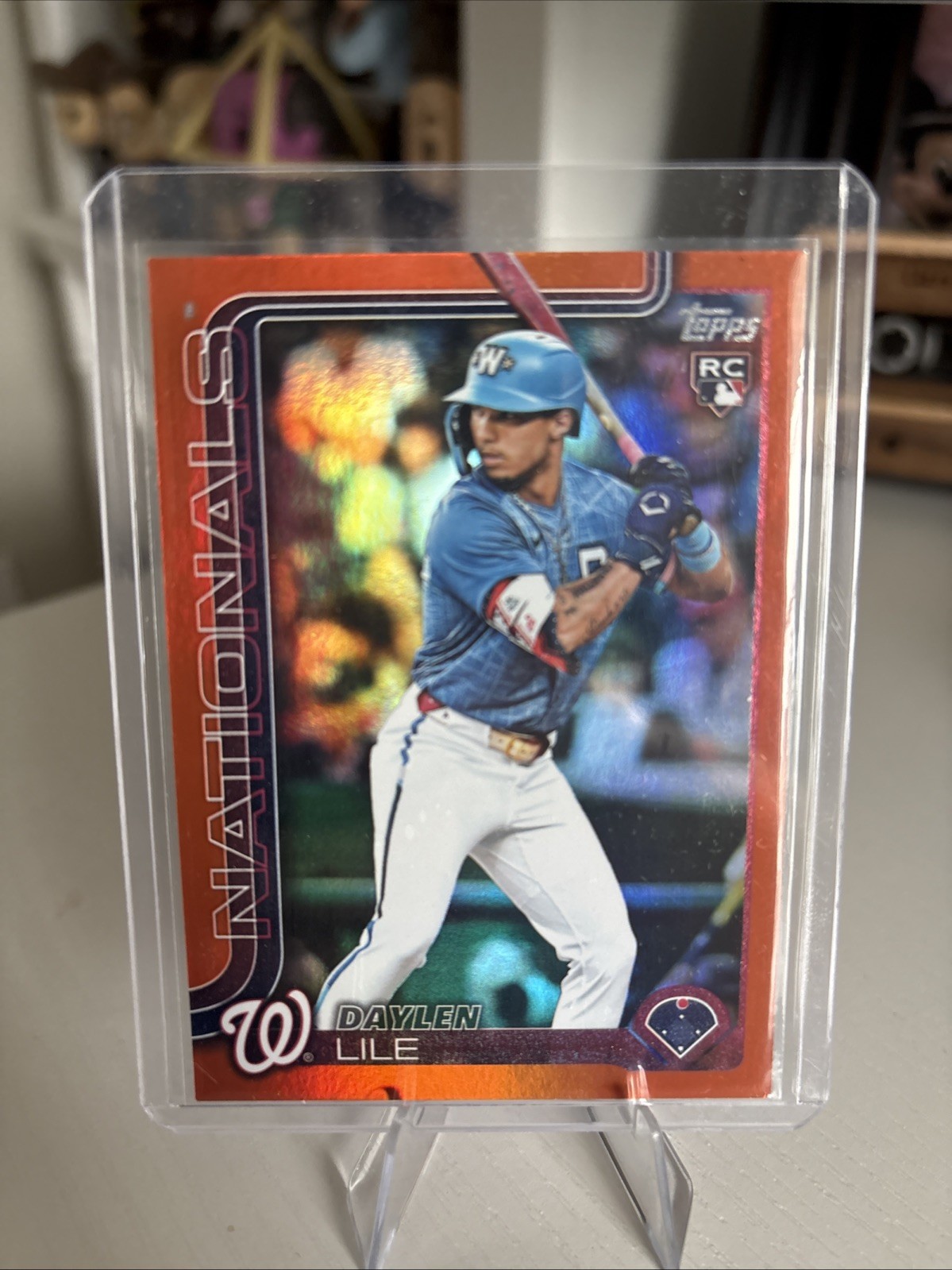 2025 Topps Update Series Daylen Lile #US172 Orange Rainbow Foil /25 (RC)