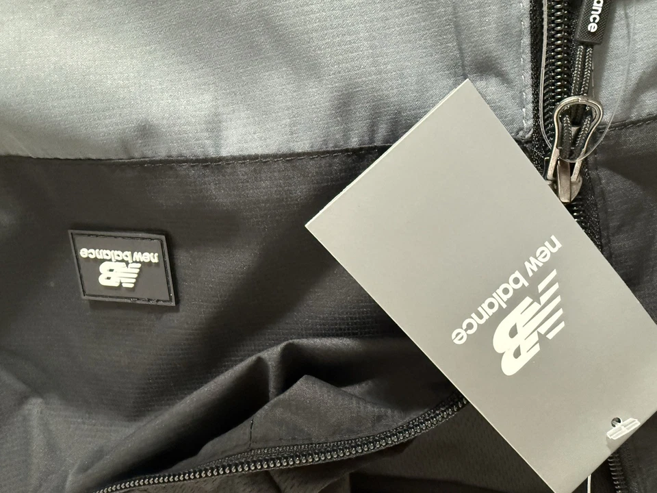 Chaqueta cortavientos New Balance resistente al viento resistente al agua gris hombre grande nueva con etiquetas Foto 3 de 4