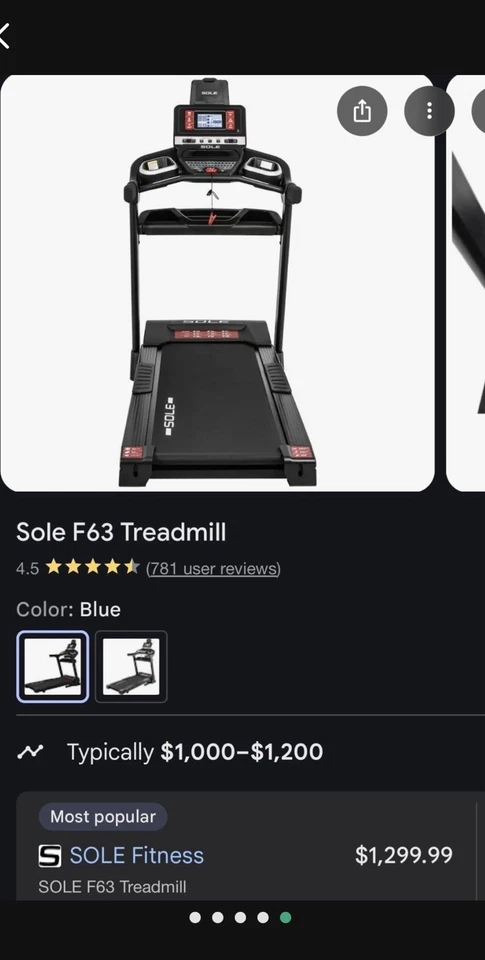 Sole Fitness F63 Folding Treadmill with LCD Display & Bluetooth Speakers - Image 4 of 4