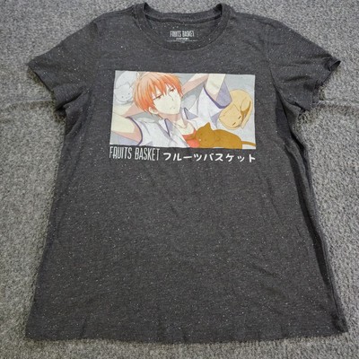 Fruits Basket Girls Juniors Medium T-Shirt - Kyo & Cats Relaxing Box Image
