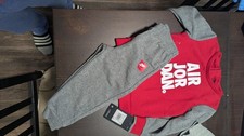 Jordan Air Jordan 2 Piece Pants Set Red Gray 24M Sweatshirt Pants Outfit