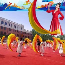 Silk Veil Chain Ball Women Belly Dance Silk Streamer Stage Prpos Belly Dance